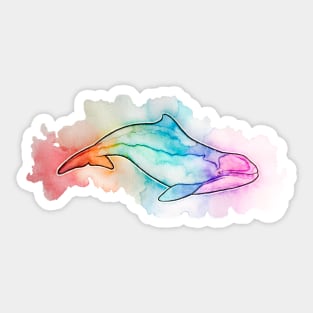 Harbour Porpoise rainbow watercolour Sticker